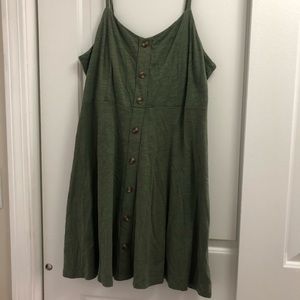 Olive Green 100% Cotton Old Navy Dress (XL)